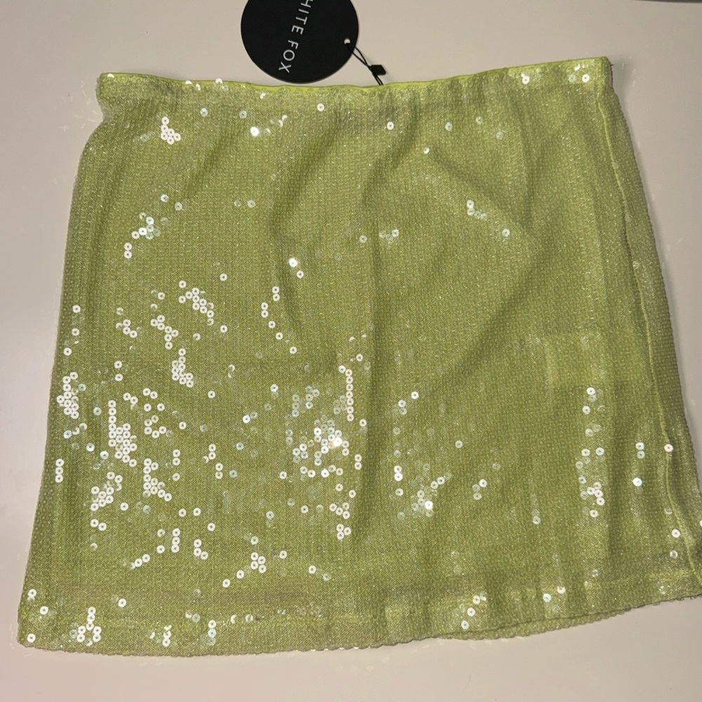 White Fox Boutique Like You mean it sequin mini skirt citrus
